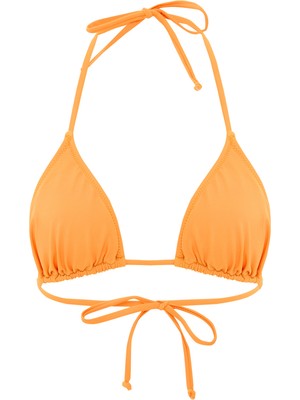 Mudo Kadın Turuncu Bağlamalı Üçgen Bikini Üstü