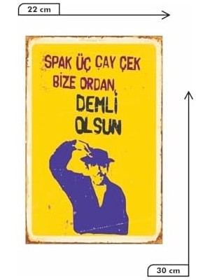 Hype Store Spak Üç Çay Çek Bize Ordan Demli Olsun Turist Ömer Retro Mdf DRTR0027