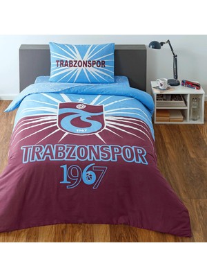 Hype Store Taç Trabzonspor Light Glow Renkli Klişe Pamuk Nevresim Takımı, Çok Renkli, Küçük Tek Kişilik