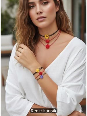 Bodrum Asel Choker Aşkı Kolye Bileklik Set
