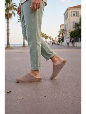 DMR Elegance JY0556 Ravn Bağcıksız Hakiki Süet Deri Erkek Günlük Mantar Taban Loafer Klasik Ayakkabı Hdmt - Bej