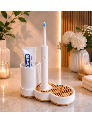 Msv Studio 3d Şarjlı Diş Fırçası Standı Organizeri Diş Macunu Tutucu Banyo Düzenleyici