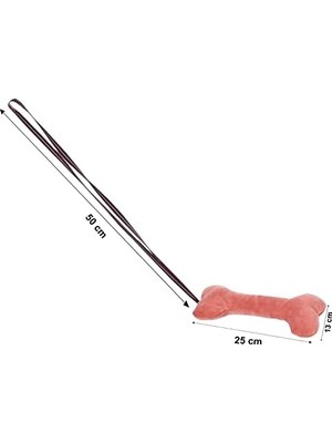 Köpek Kemik Oyuncak Ipli Çekiştirmeli Kumaş Elyaf Dolgulu Boy 25 cm En 6 cm