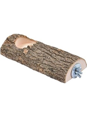 Doğal Ağaç Kuş Tüneği ve Yemlik Kütük Tünek Yemlikli Tünek Uzunluk 15 cm