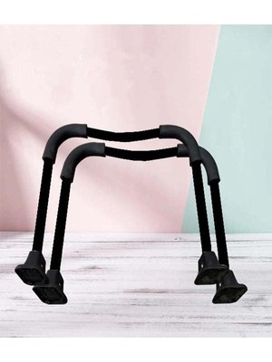 2 Adet Yatak Üstü Sehpa Yedek Metal Ayak Takımı 1 Set Siyah Renk HBH-25CM
