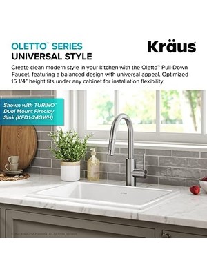 KPF-2620SFS Oletto Mutfak Bataryası, 40 Cm, Noktasız Paslanmaz Çelik