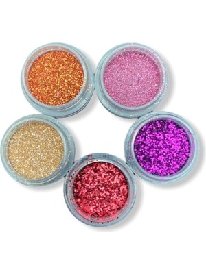 5 Adet Reçine Sim & Glitter Seti, Mum Nail Art Glitter Sim Seti Malzeme