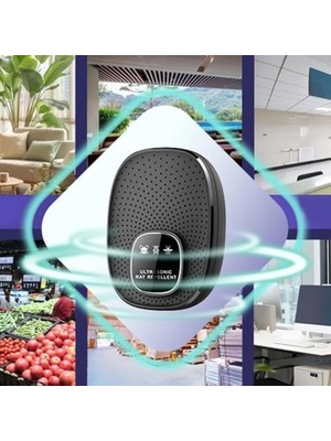 Ultrasonik Fare Böcek Kovucu, Akıllı Çip Teknolojisi, 7X24 Koruma, Evcil Hayvan Dostu, 500M² Kapsama Alanı, 3 Modlu, USB Güç Kaynağı, Siyah