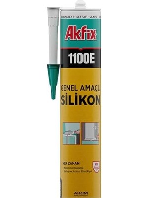 1100E Genel Amaçlı Silikon Elastik Yapıştırıcı, Banyo Mutfak Cam Montaj ve Izolasyon Için (Şeffaf)