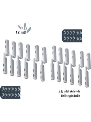 Sineklik Menteşesi, Beyaz 12 Adet (24 Adet Akıllı Montaj Vidası Ile Birlikte)
