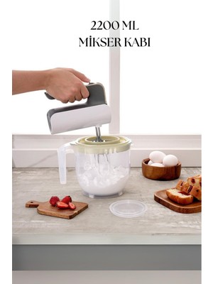 EstoreBox 2200 ml Mikser Kabı Beyaz & Ölçü Kabı & Saklama KABI-DNY0024