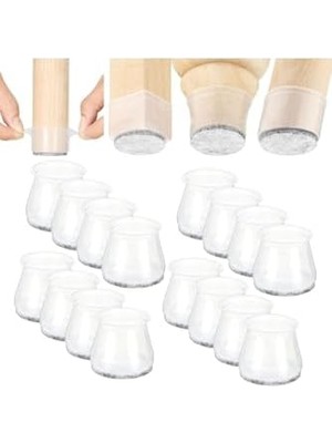 12 Adet (3cm-3,5cm) Yarı Saydam Silikon Keçeli Susturucu Pabucu,