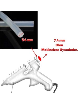 10 Adet Mum Sıcak Silikon, 7mm - 30CM Ince Şeffaf Silikon