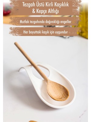 EstoreBox Akrilik Beyaz Tezgah Üstü Kirli Kaşıklık & Kepçe Altlığı