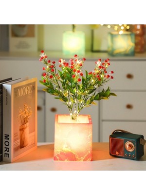 FT Tasarım Pembe Saksılı LED Yapay Çiçek