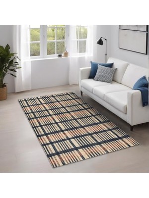 Camen Kadife Kaymaz Pamuk Tabanlı Yıkanabilir Antibakteriyel Salon Halısı 100X150