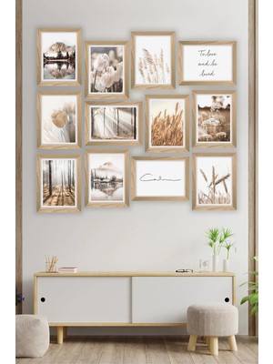 12 Parça Çerçeve Görünümlü Mdf Tablo Seti