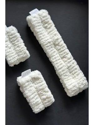 Mikrofiber Saç Bandı ve Bileklik Seti, Yumuşak Beyaz, Yüz Yıkama ve Makyaj Için, Kırmızı Keseli, 4 Parça