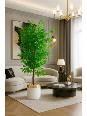 Altun Çiçekcilik Yapay Benjamin 150 cm Lux Metal Saksı Dahil