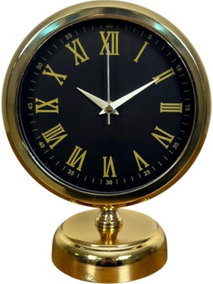 ForWhat Büro Ev Ofis Hediyesi Için 25X20CM Golden Metal Motif Masa Saati