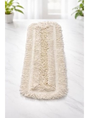 Endüstriyel Islak Zemin Mopu, Zincir Dikiş, 60 cm Geniş Mop Başlığı, 220 Gr, Profesyonel Temizlik, Otel ve Hastane Kullanımı