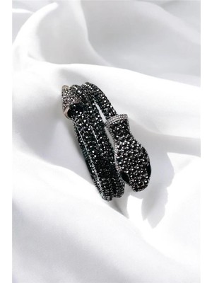 Petek Aksesuar Metalize Choker Taşlı Yılan Dolamalı Bileklik