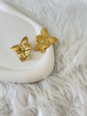 Revoia Kelebek Form Gold Küpe