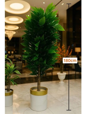 Altun Çiçekcilik Yapay Ceviz Ağacı 180 cm Dolgun Yapraklı Lux Metal Saksı Dahıldır