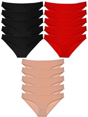 MiraLive 15 Adet Süper Eko Set Likralı Kadın Slip Külot 512