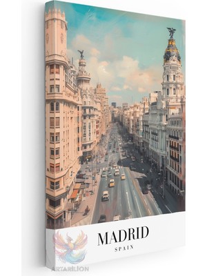 Artarilion Kanvas Tablo Kanvas Madrid Ispanya Oturma Odası Salon Ofis Tablosu Ev Dekorasyonu