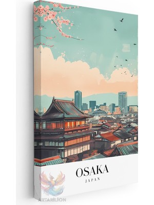 Artarilion Kanvas Tablo Kanvas Osaka Japonya Oturma Odası Salon Ofis Tablosu Ev Dekorasyonu
