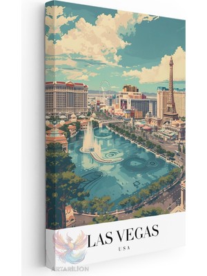 Artarilion Kanvas Tablo Kanvas Las Vegas Usa Oturma Odası Salon Ofis Tablosu Ev Dekorasyonu