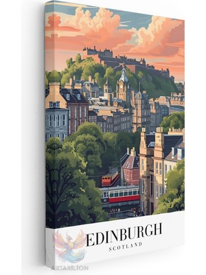 Artarilion Kanvas Tablo Kanvas Edinburgh Iskocya Oturma Odası Salon Ofis Tablosu Ev Dekorasyonu