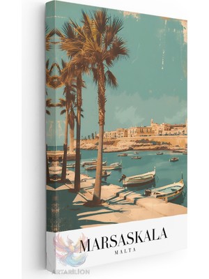 Artarilion Kanvas Tablo Kanvas Marsaskala Malta Oturma Odası Salon Ofis Tablosu Ev Dekorasyonu
