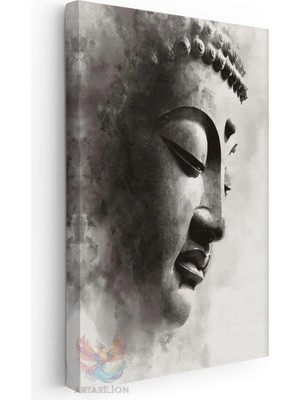 Artarilion Kanvas Tablo Kanvas Siyah Beyaz Buddha Oturma Odası Salon Ofis Tablosu Ev Dekorasyonu