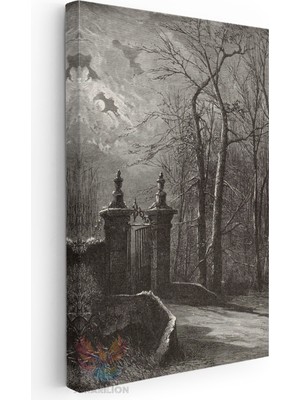 Artarilion Kanvas Tablo Kanvas Gece Gotik Oturma Odası Salon Ofis Tablosu Ev Dekorasyonu