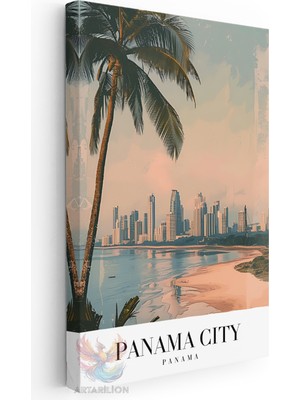 Artarilion Kanvas Tablo Kanvas Panama City Panama Oturma Odası Salon Ofis Tablosu Ev Dekorasyonu