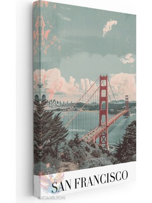 Artarilion Kanvas Tablo Kanvas San Francisco Usa Oturma Odası Salon Ofis Tablosu Ev Dekorasyonu