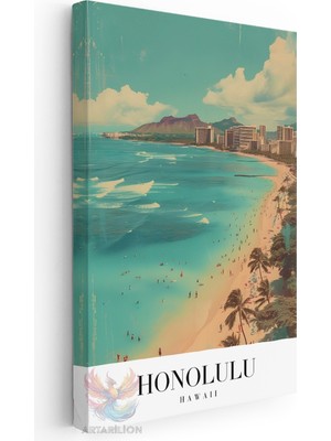 Artarilion Kanvas Tablo Kanvas Honolulu Hawaii Oturma Odası Salon Ofis Tablosu Ev Dekorasyonu