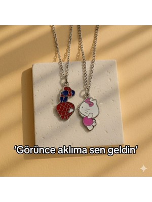 Hello Kitty Spiderman Çift Kolye
