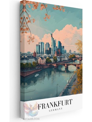 Artarilion Kanvas Tablo Kanvas Frankfurt Almanya Oturma Odası Salon Ofis Tablosu Ev Dekorasyonu