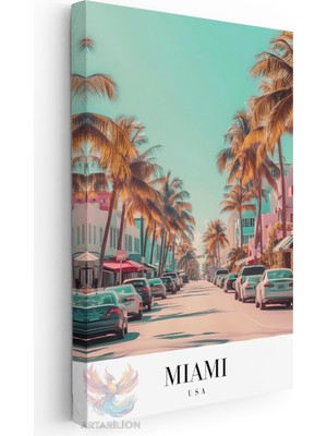 Artarilion Kanvas Tablo Kanvas Miami Usa Oturma Odası Salon Ofis Tablosu Ev Dekorasyonu