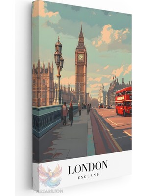 Artarilion Kanvas Tablo Kanvas Londra Ingiltere Oturma Odası Salon Ofis Tablosu Ev Dekorasyonu