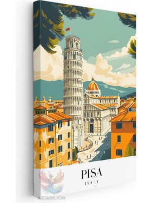 Artarilion Kanvas Tablo Kanvas Pisa Italya Oturma Odası Salon Ofis Tablosu Ev Dekorasyonu