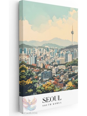 Artarilion Kanvas Tablo Kanvas Seoul Guney Kore Oturma Odası Salon Ofis Tablosu Ev Dekorasyonu