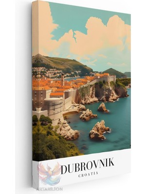 Artarilion Kanvas Tablo Kanvas Dubrovnik Hırvatistan 2 Oturma Odası Salon Ofis Tablosu Ev Dekorasyonu