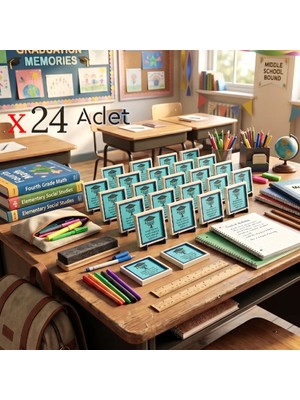 Miaju Hayat Ağacı Tasarımlı Öğrenci Hediyesi 24'lü Set; Öğretmen Ismine Özel Yıl Sonu Hatırası 10X10 cm