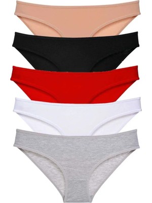 Royaleks 5 Adet Süper Eko Set Likralı Kadın Slip Külot Çok Renkli