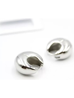 Royaleks Oval Halka Küpe - Gümüş