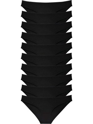 Royaleks 10 Adet Süper Eko Set Likralı Kadın Slip Külot Siyah